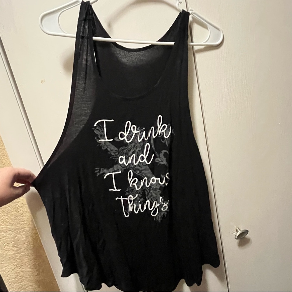 Black ‘I drink and I know things’ Game of Thrones Relaxed Tank Top
